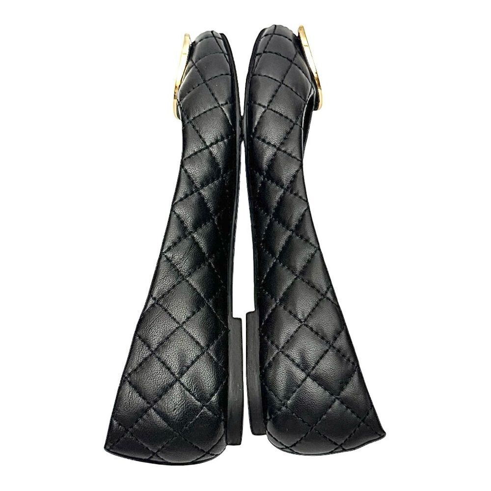 Tory Burch Women’s Ballet Flats Shoes Black Quilted Leather Size 6.5 M Pre-Owned - Picture 6 of 11